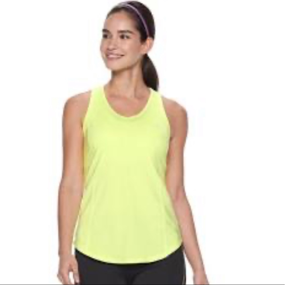 👍 NWT! 👍 FILA Tru-Dry Lime Green Yellow Tank Top